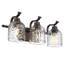 Abat-jour en verre martelé à 3 lumières pour salle de bain, bronze huilé-790481032-790481035-790481037