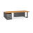 Brown L-Shaped Solid Wood desks-107440730
