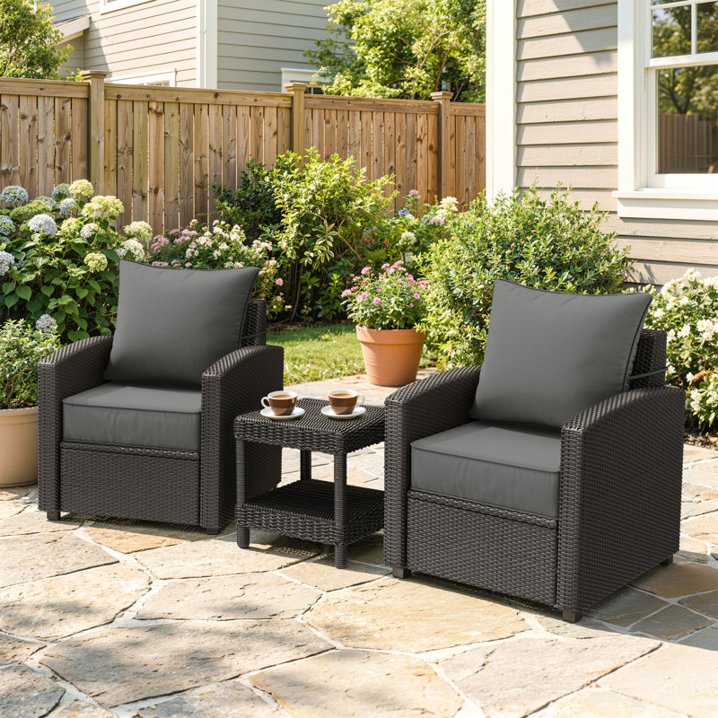 Outdoor 6.5" Thick Deep Seating Seat/Back Cushion, Light Gray
