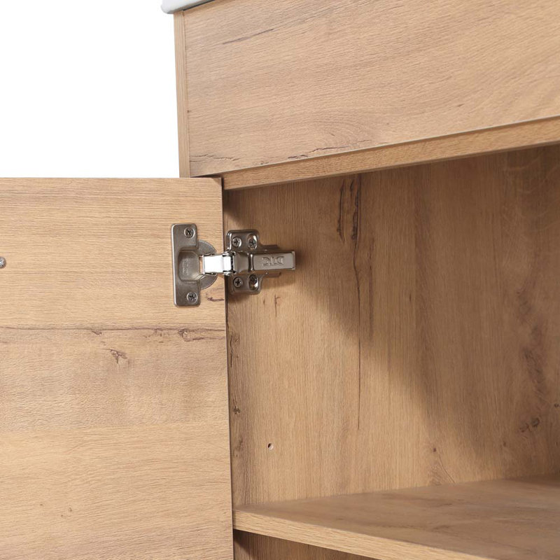 36 Inch Oak Freestanding Bathroom Vanity with Ceramic Sink