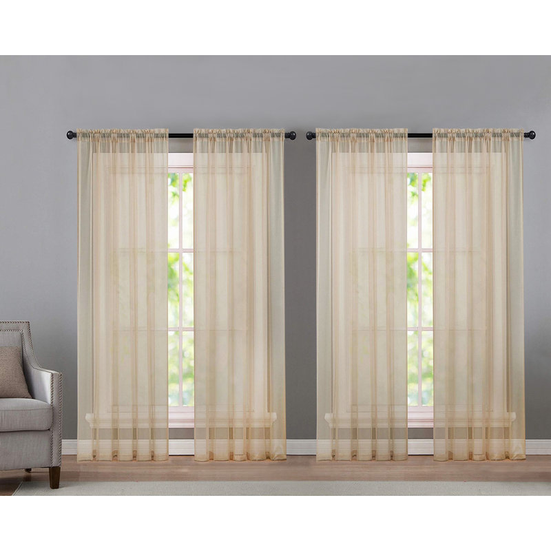 Panneau de rideau transparent d'extérieur Sarber Basic, Antique