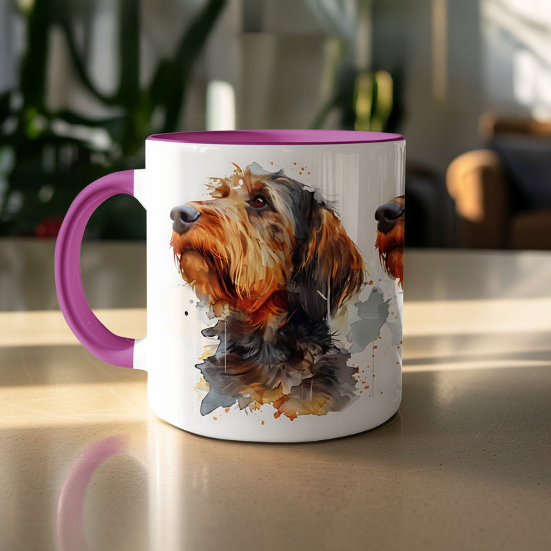11oz Watercolour Bichon Frise Dog Coffee Mug, 2, Purple