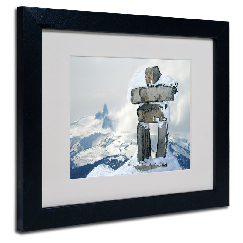 Photographie encadrée « whistler inukshuk », H 11 po x l 14 po x P 0,5 po, Noir