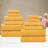 Zuma Zero Twist Cotton Medium Weight Soft Absorbent 12 Piece Towel Set-106528574