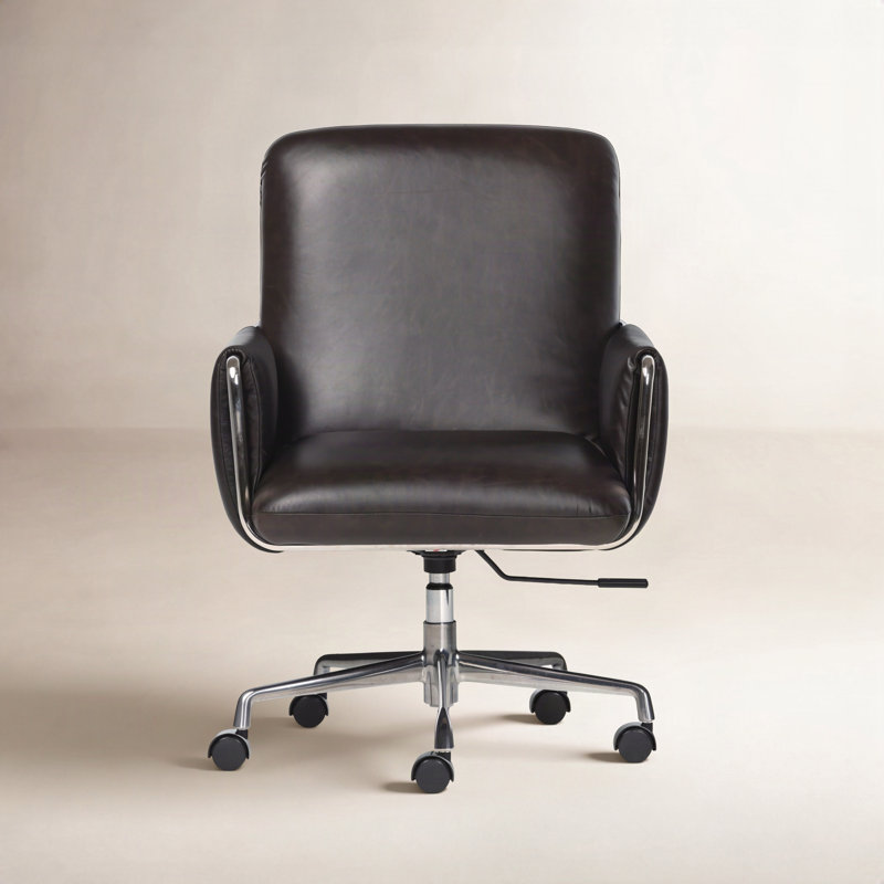 Gadot Sherman Lowback Desk Chair-Sonoma Chestnut, Sonoma Black