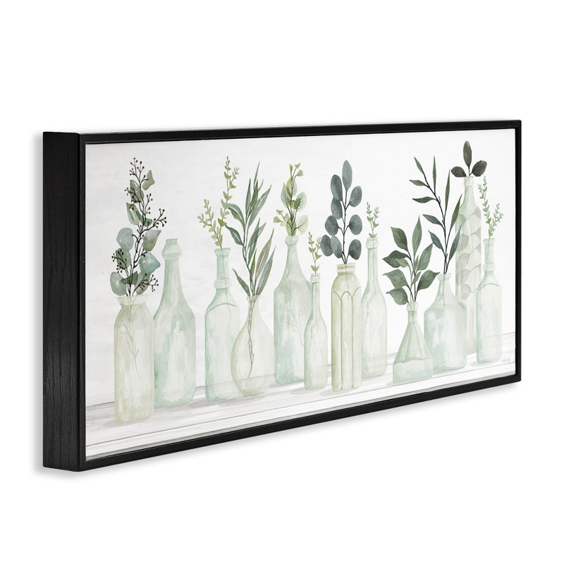Art de pots à herbes de campagne par Cindy Jacobs bg-130, H 10 po x l 24 po, Giclée encadrée noir minuit