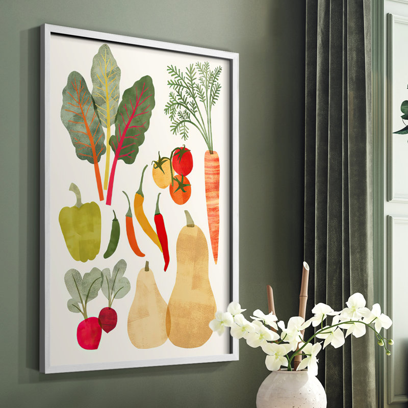 «Garden Offrant II», reproduction encadrée - bois massif, Cadre simple blanc, H 10 po x l 8 po