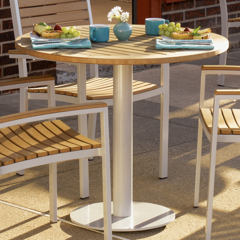 Travira Outdoor Round Bistro Table, 36" W x 36" L, Tekwood Natural
