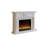 59.06"Ivory White Rubber Wood Landscape Electric Fireplace