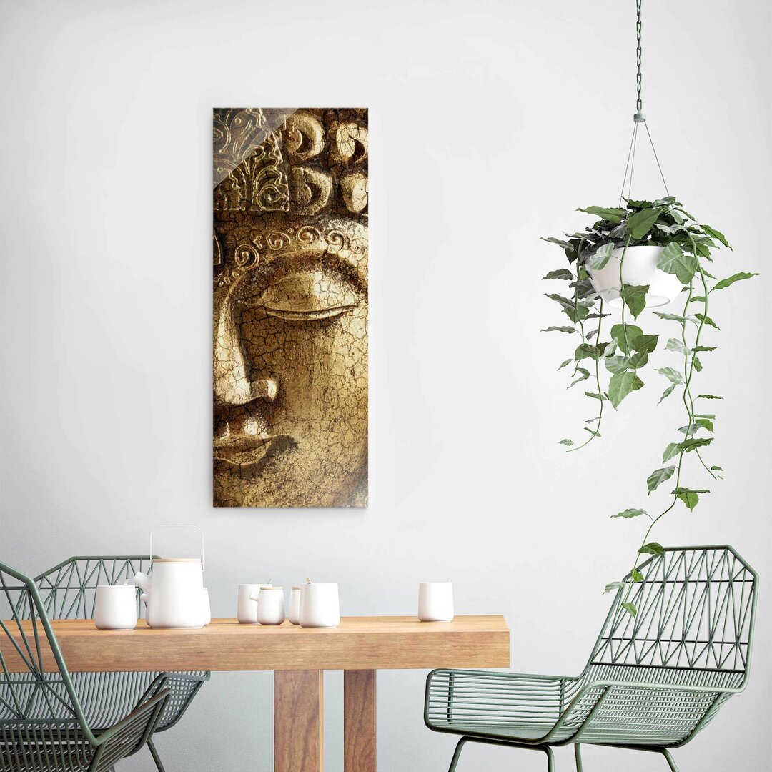 Glasbild Vintage Buddha Panorama