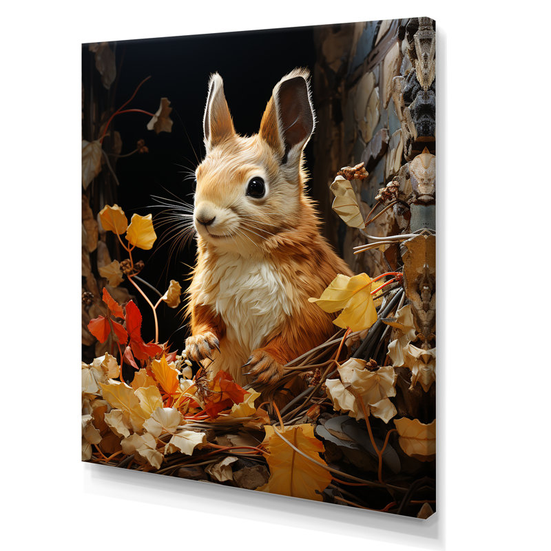 «Brown Squirrel Squirrels Sanctuary An», reproduction d'art sur toile, animaux, H 44 po x l 34 po x P 1,5 po, Toile tendue