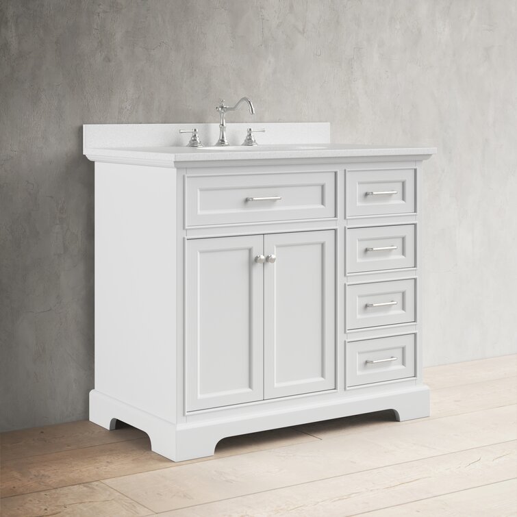 California 48 Modern Bathroom Vanity with Carrara Marble Top –  KitchenBathCollection