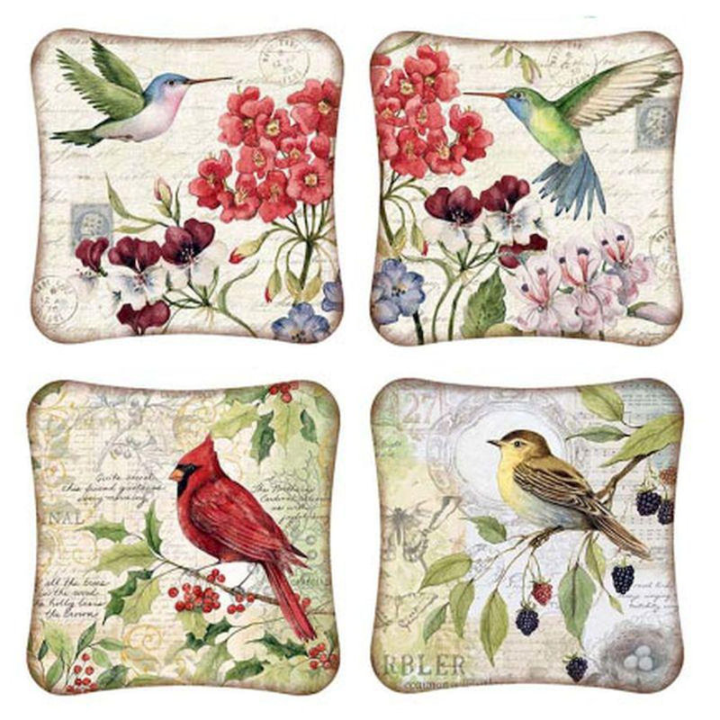 Ensemble de sous-verres 4 oiseaux