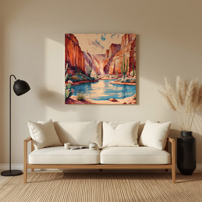 Art mural en métal brun du sud-ouest 101 "paysages du sud-ouest