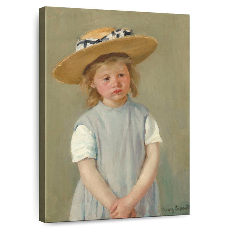 Leisha enfant dans un chapeau de paille 1886, H 51 po x l 34 po