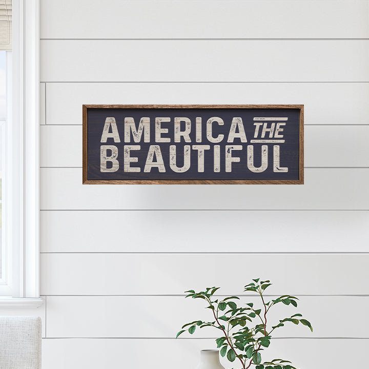 America The Beautiful Blue, H 16 po x l 48 po