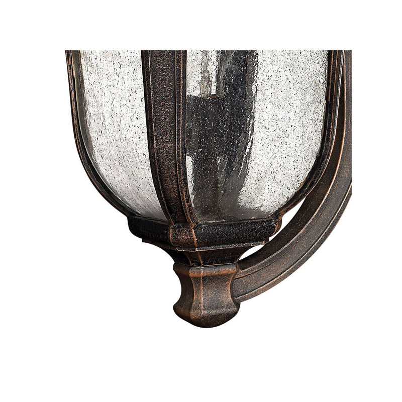 Museum Black Cast Aluminum Outdoor Wall Sconce with Seedy Glass