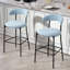 Tabouret de bar 26 po à hauteur de comptoir avec tabouret de bar en tissu avec base thermolaquée et repose-pieds-651249293