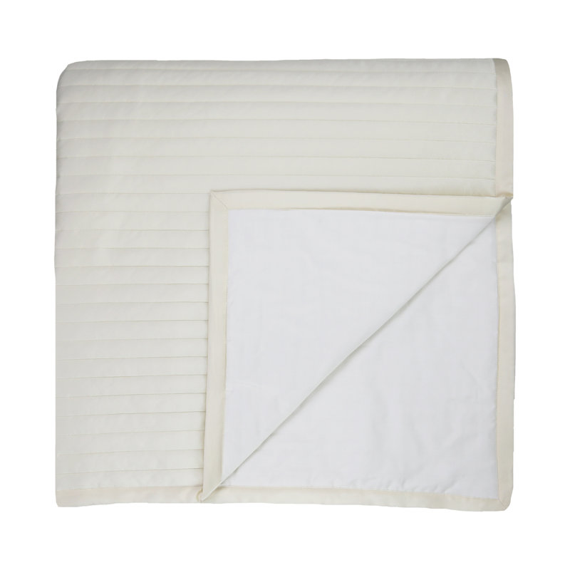 Charmeuse Channel Quilt Coverlet, King Coverlet, Ivory
