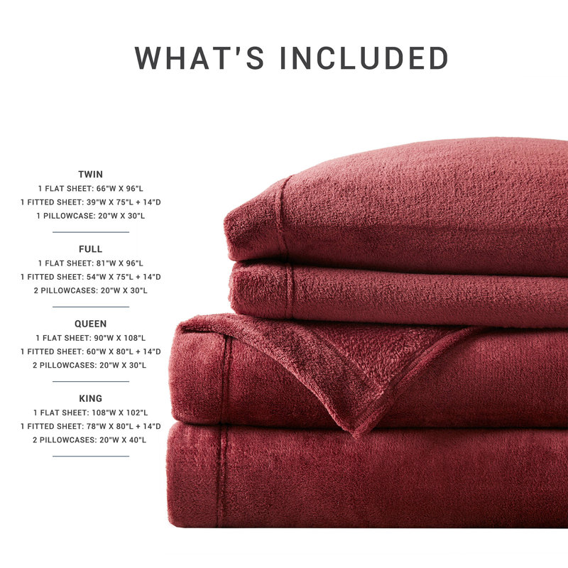 Twin Burgundy Soft Plush Microfiber Sheet Set