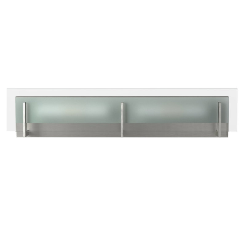 Barre d'éclairage de salle de bain 4 lumières Latitude, Nickel brossé, Incandescent