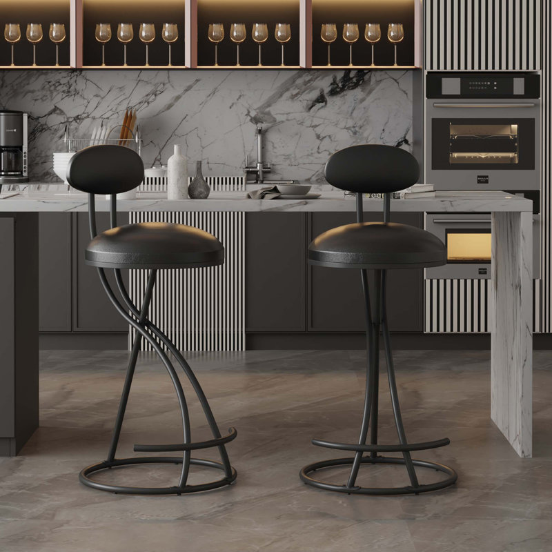 Tabouret de bar 27,95 po Hilaree, Noir, Noir