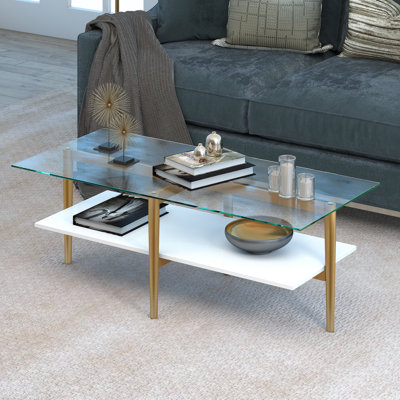 Otto 4 Legs Coffee Table with Storage by Wade Logan