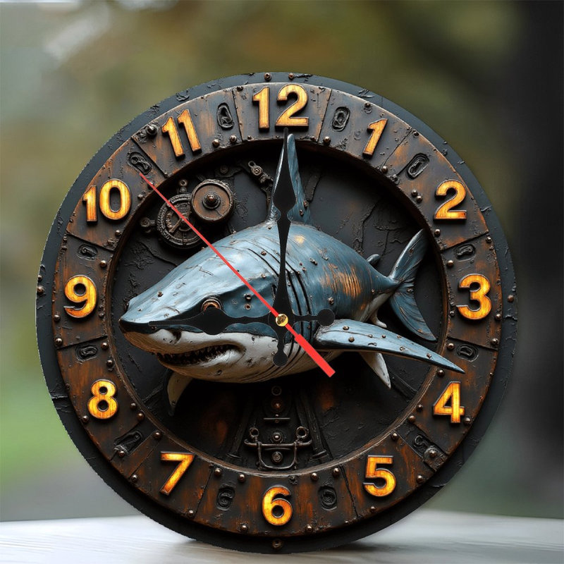 Horloge murale requin