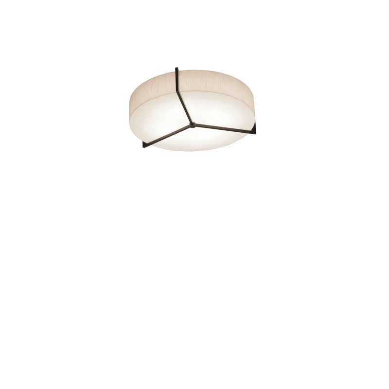 Leeroy Flush Mount, Espresso, Linen White