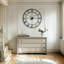 Horloge murale pour décor de salon, horloge murale ronde en métal à chiffres romains-1544030687