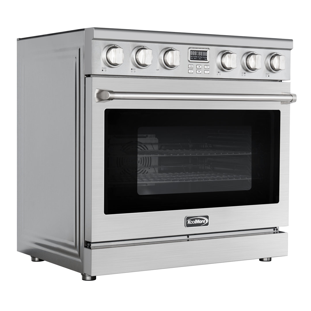 KoolMore 36" 6 Cubic Feet Smart Free Standing Range with 5 Burners KoolMore