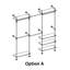 Portemanteaux 59 "à 103,2" en forme de L en forme de C, support à vêtements avec 3 tablettes en bois, support de rangement mural-1288125013