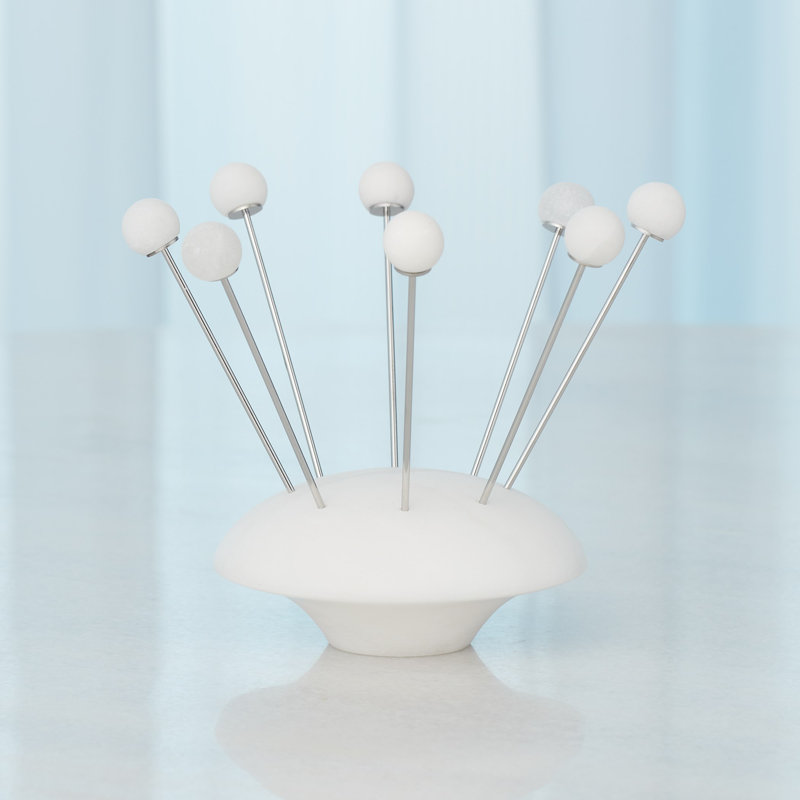 Alabaster Cocktail Pick w/Base-White