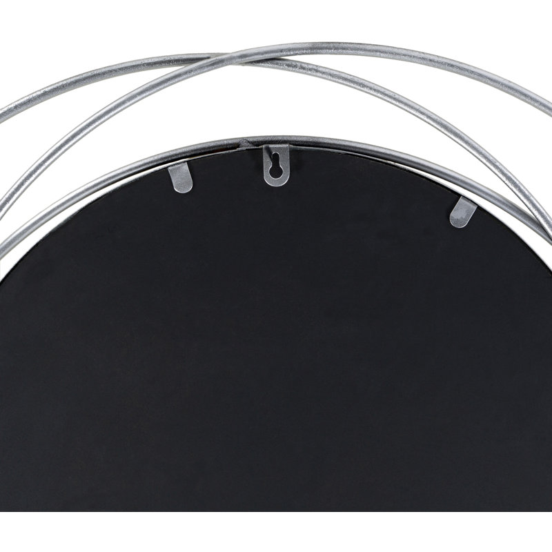 Wemple Iron Round Mirror, Silver, 30" x 30"