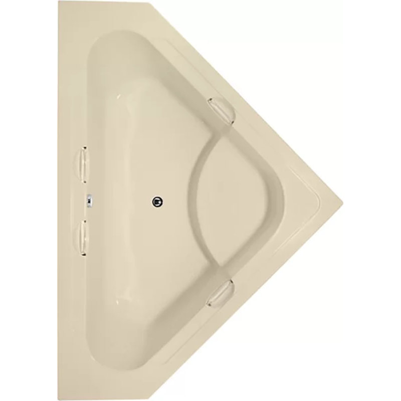Whitney 62'' x 62'' Soaking Acrylic Bathtub, Bone, Polished Nickel