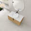 Meuble-lavabo de salle de bain avec lavabo en céramique et dalle de pierre artificielle