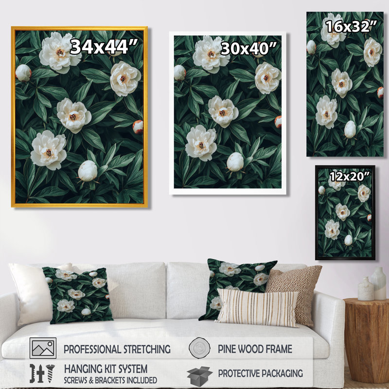 Baldry - Floral Wall Decor, Argent argent, H 20 po x l 12 po, Reproduction encadrée d'une seule photo