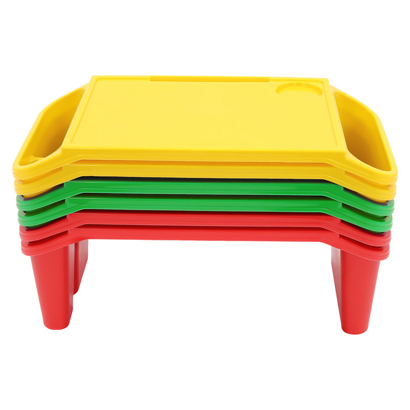 Alexandreia 6 Pcs Kids Lap Desk Tray, Red/Green/Yellow