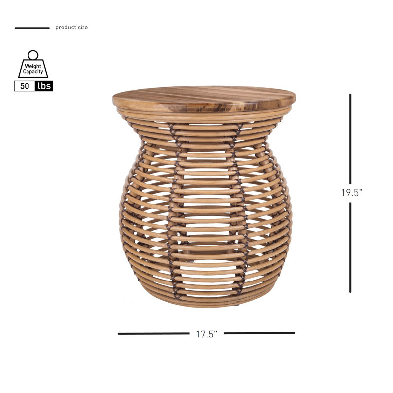 Bechtel Solid Wood Top End Table, Honey