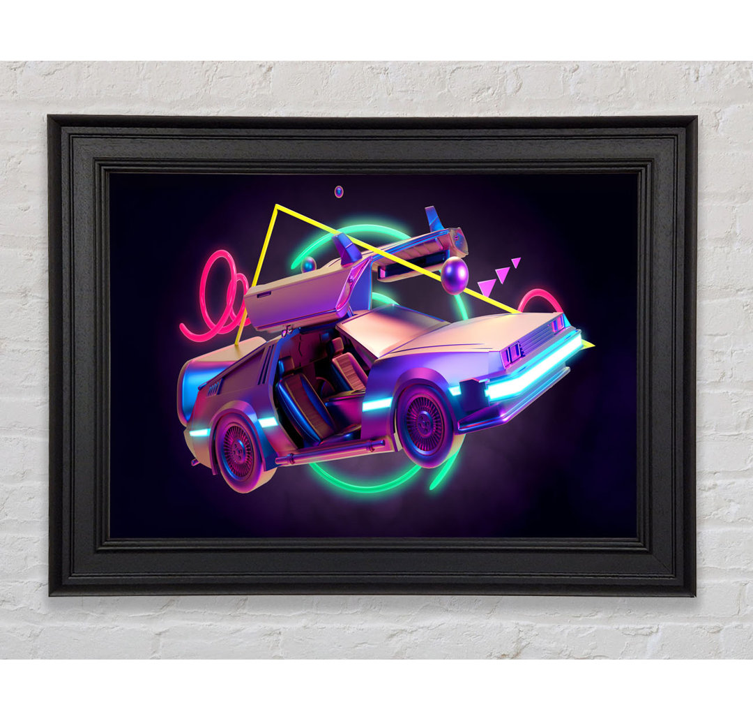 Delorean Auto Neon - Druck