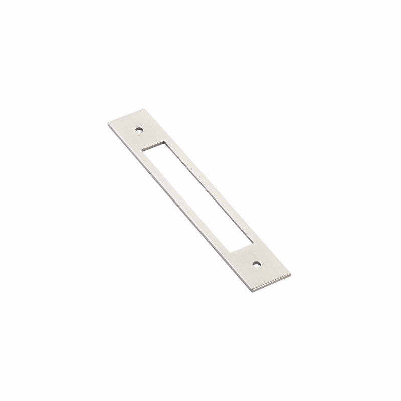 Plaque arrière pour poignées de tiroir / tiroir Emtek, H 6,25 po x l 1 po, Nickel satiné