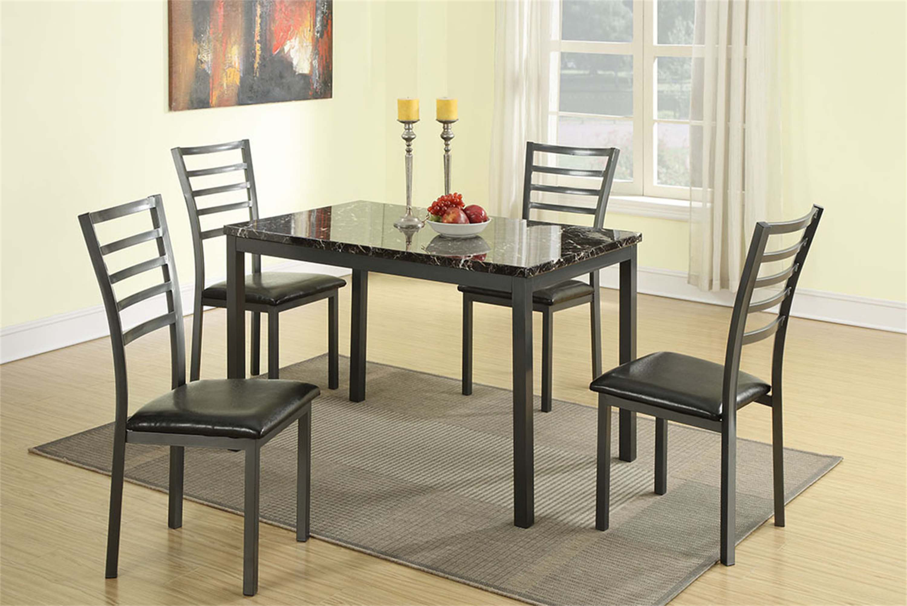 Hokku Designs Modern Simple Dining Room Furniture 5Pc Dining Set Table