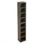 Étagère de rangement multimédia à 8 niveaux, armoire de rangement compacte pour DVD avec tablettes réglables, bibliothèque haute étroite pour le bureau à domicile, bibliothèque à deux étages multifonctionnelle