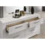 Magnifique table de chevet 1pc blanche à finition brillante avec poignée de bar et table de chevet