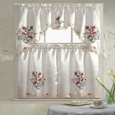 Melendez Floral Swag Kitchen Curtain