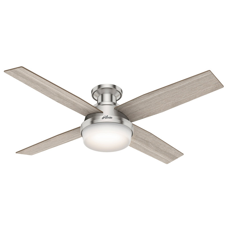 Ceiling Fan with LED Lights, Natural Wood