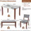 Ensemble de salle à manger 4 pièces, 1 table avec 2 chaises rembourrées et 1 banc pour la salle à manger-130914682