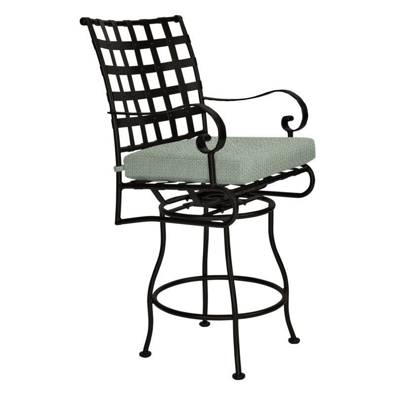 Classico Outdoor Bar Stool, Sash Denim, Carbon Black
