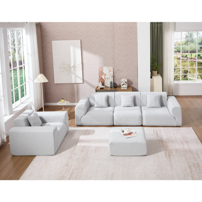 Ensemble de salon et canapé modulaires en mousse 4 pièces Modern