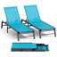 Chaise longue d'extérieur sans assemblage, ensemble de 2 chaises d'extérieur en aluminium, chaise longue de piscine à dossier ajustable et à dossier réglable-1085857292